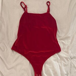 Forever 21 Rich Red Velvet Bodysuit